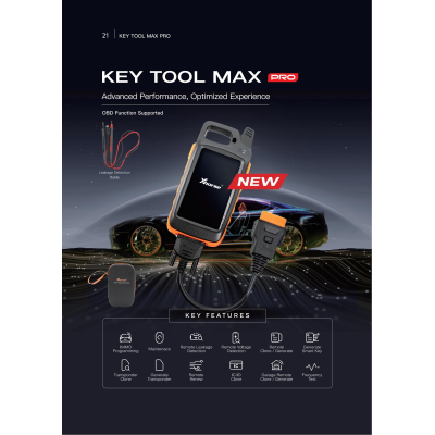 Xhorse VVDI Key Tool Max Pro XDKMP0EN Multi-Language Remote Programmer With MINI OBD Tool Function Support Read Voltage and Leakage Current | Chaves dos Emirados