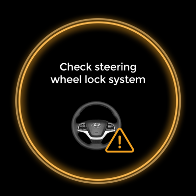 Verifique el sistema de bloqueo del volante Advertencia de Hyundai