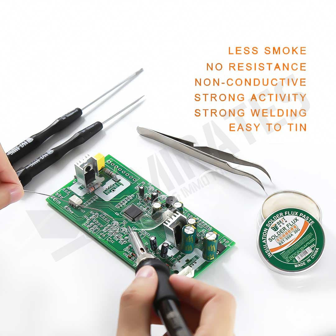LESS SMOKE NO RESISTANCE NON-CONDUCTIVE STRONG ACTIVITY STRONG WELDING EASY TO TIN 
