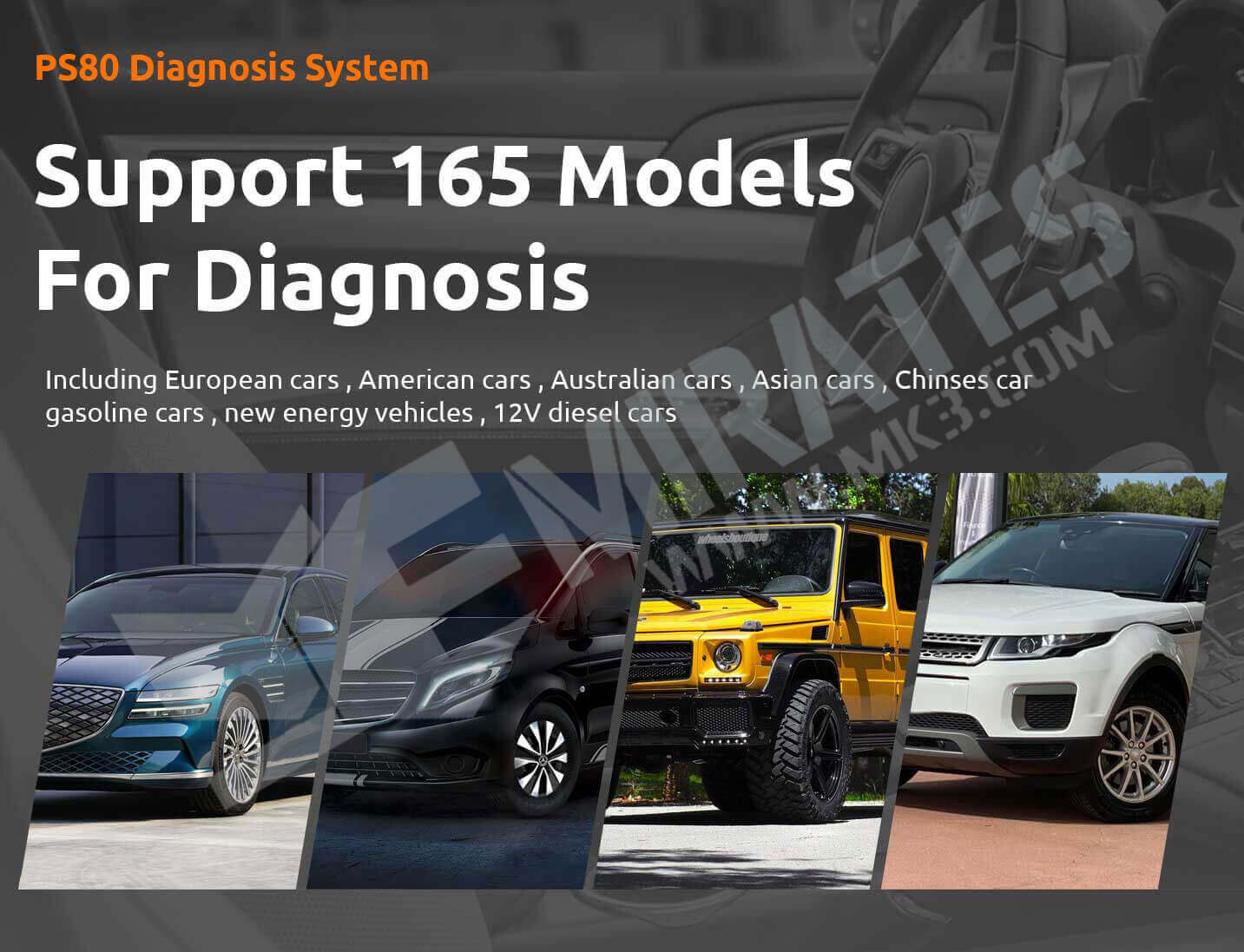 Including European , American , Australian , Asian , Chinses , gasoline , new energy vehicles, 12V diesel ses ca car