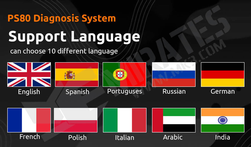 XTool PS80 Diagnostics 10 Different Language