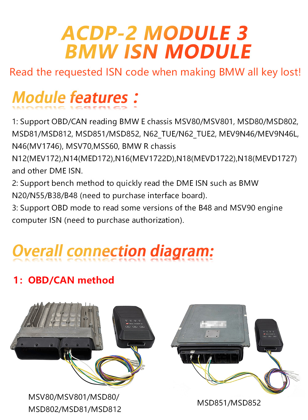 New Yanhua Mini ACDP 2 Second Generation Module 3 for DME ISN Read and Write Without Soldering | Emirates Keys