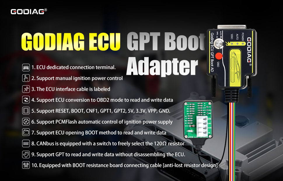Adaptador de arranque GODIAG ECU GPT