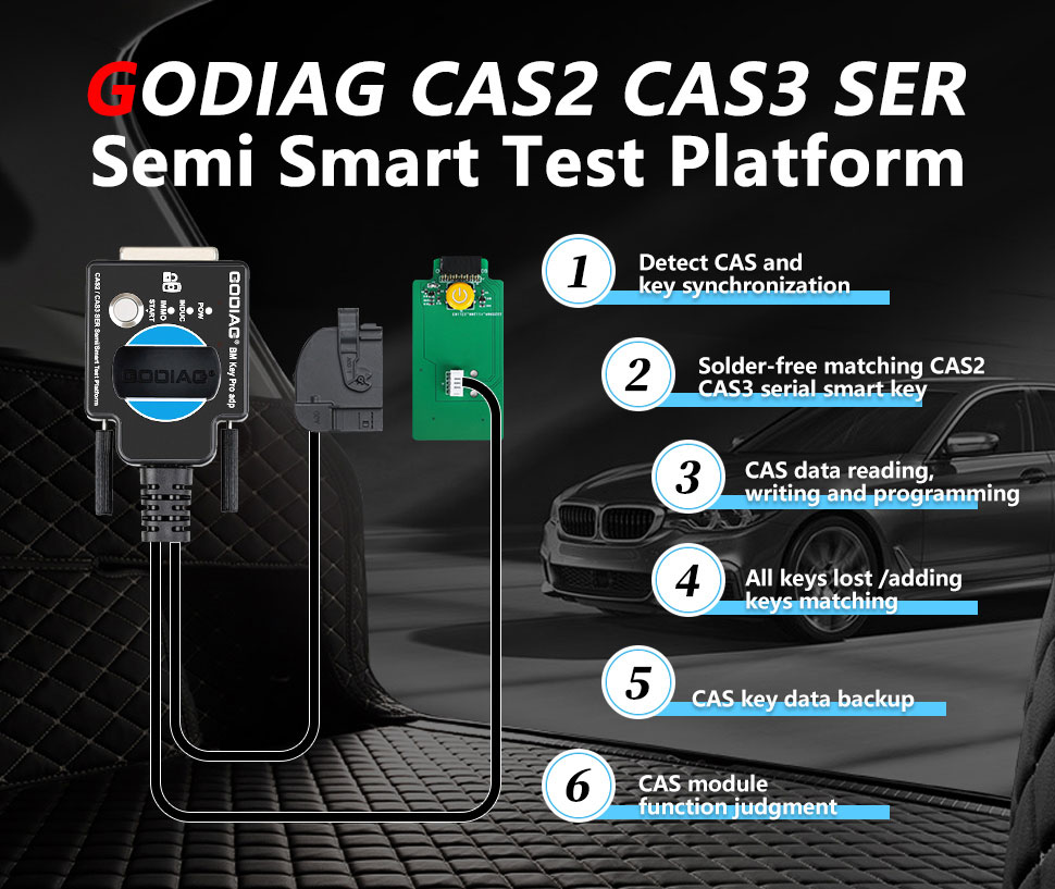 New GODIAG CAS2 CAS3 SER Semi Smart Test Platform Detect CAS & Key Synchronization Solder-free Matching CAS Data Read, Write and Program | Emirates Keys