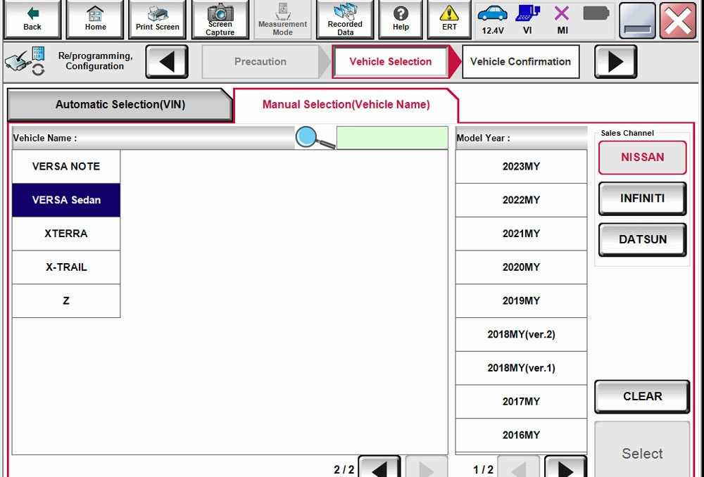 vxdiag nissan vehicle list 4