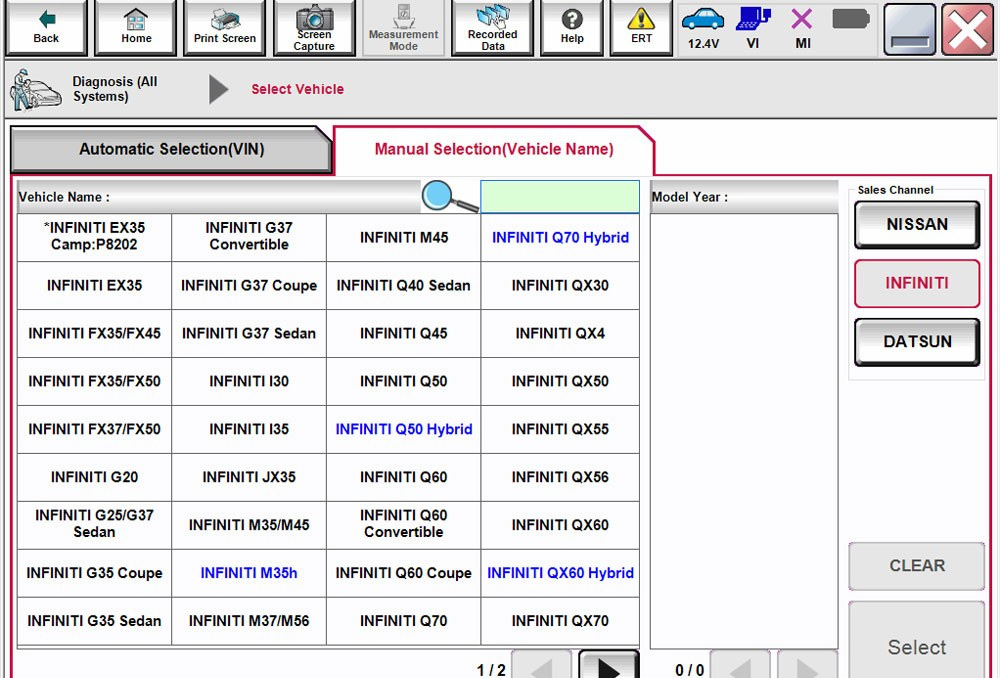 vxdiag nissan vehicle list 6