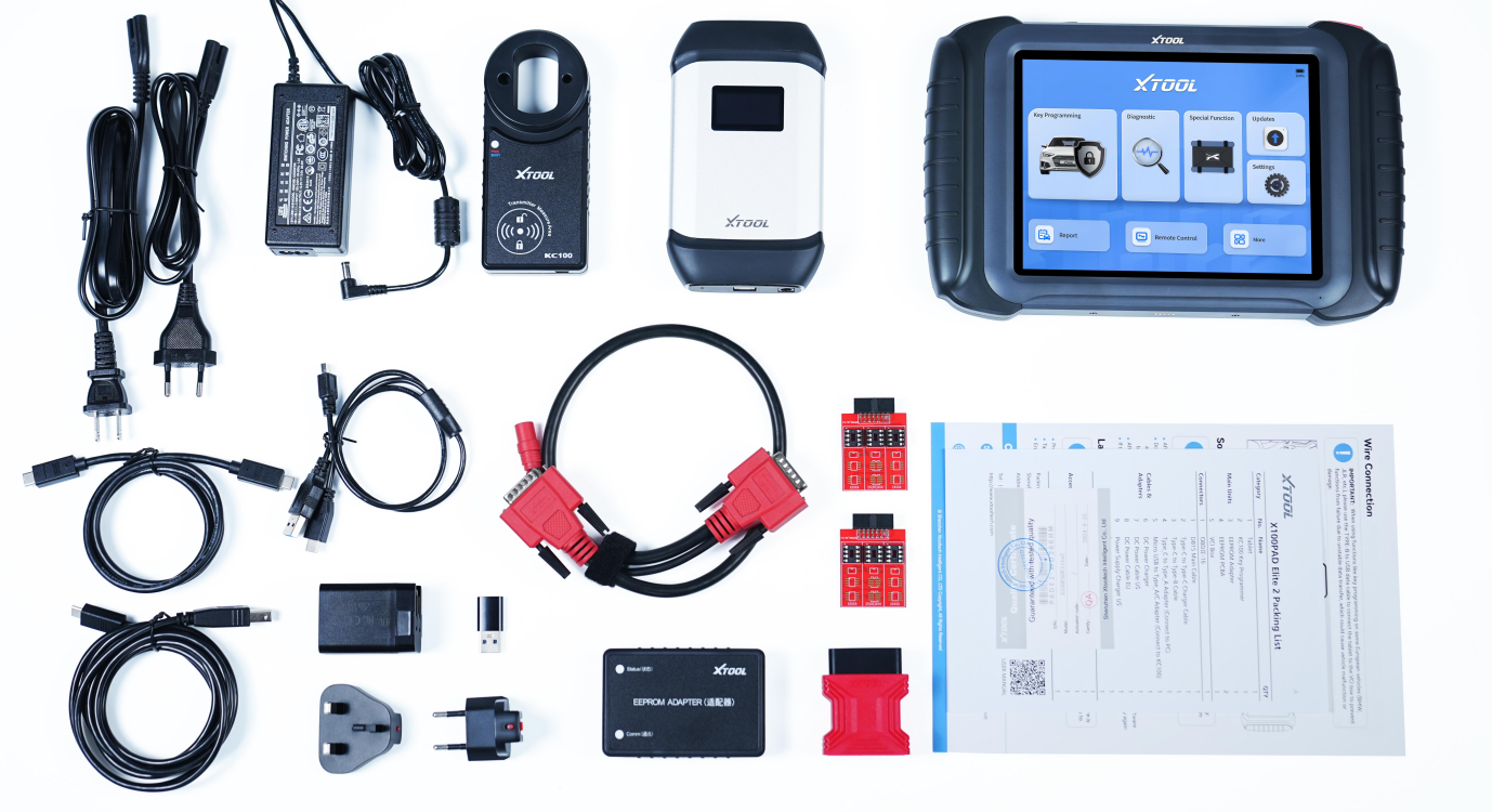 X100PAD Elite2 Professional Key Programmer Packing List:
