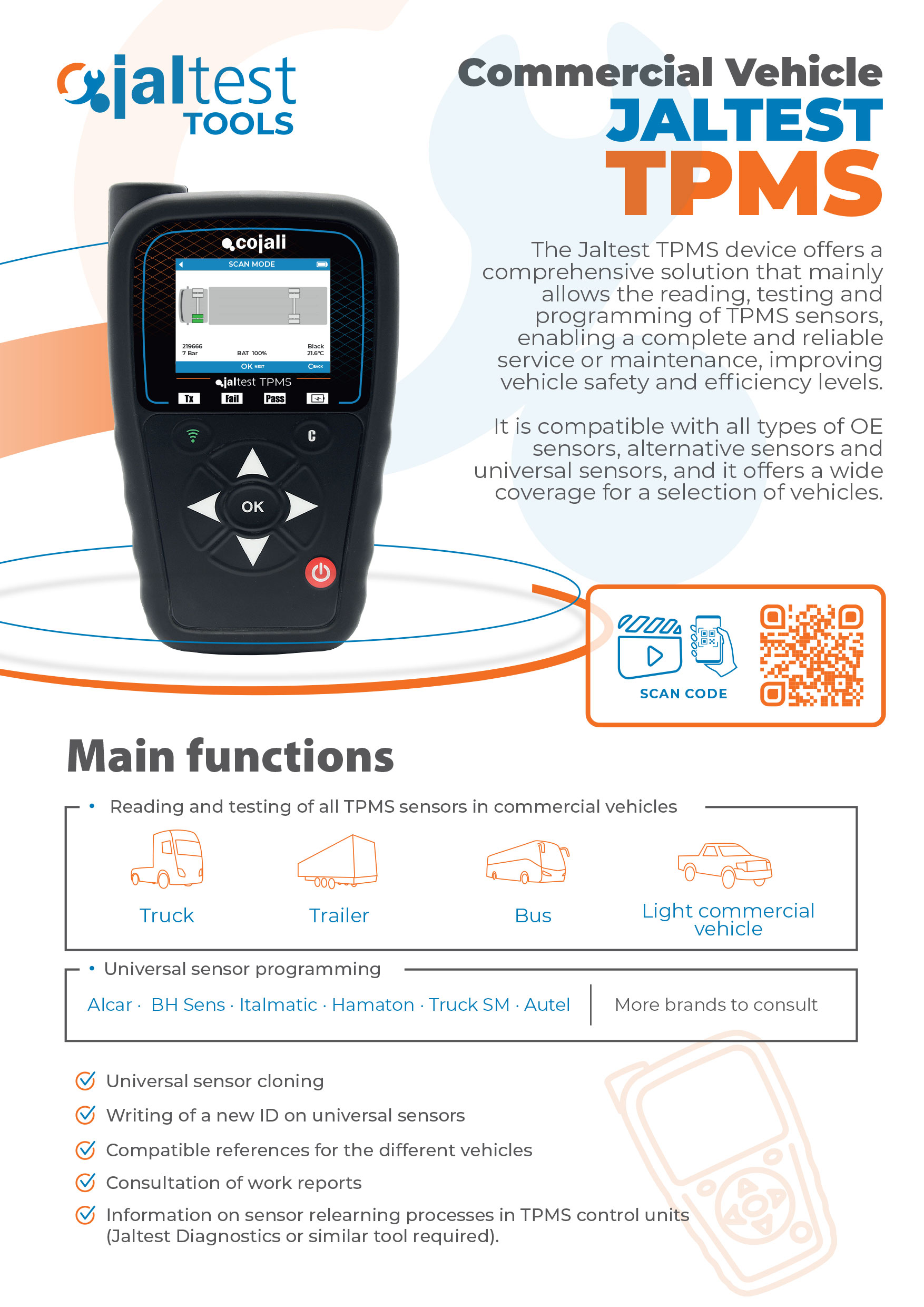 Jaltest TPMS Device For Reading, Checking And Programming TPMS Sensors 50004016