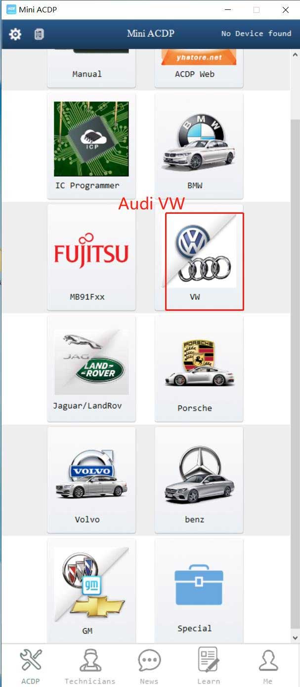 التطبيق yanhua mini acdp module 25 1