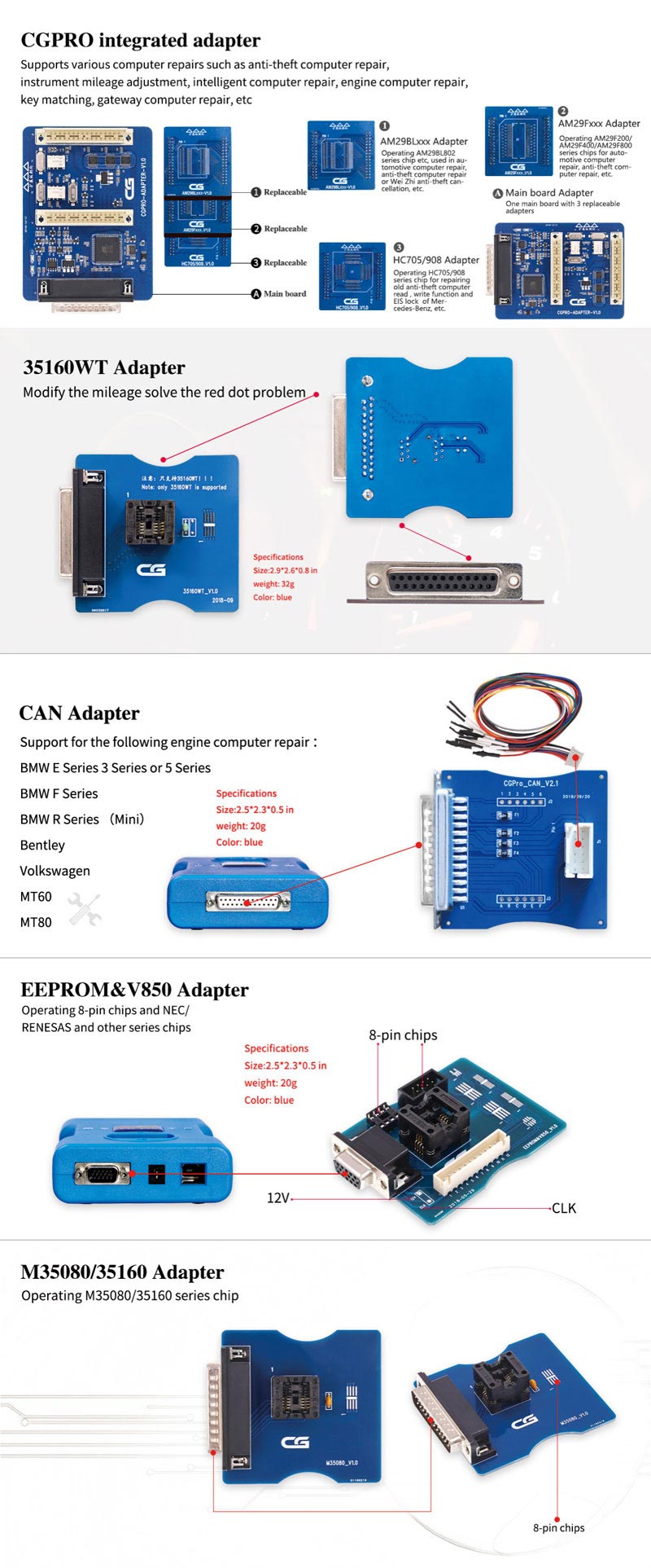 New CG Pro 9s12 Full Version Device with All Adapters Multi-Function Programmer V2.2.5.0 | Emirates Keys