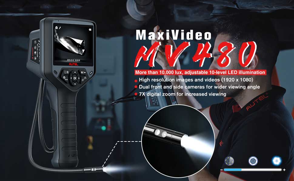 New Autel MaxiVideo MV480 Digital Inspection Videoscope Device is a professional tool it is used to display parts that are difficult to see in vehicles