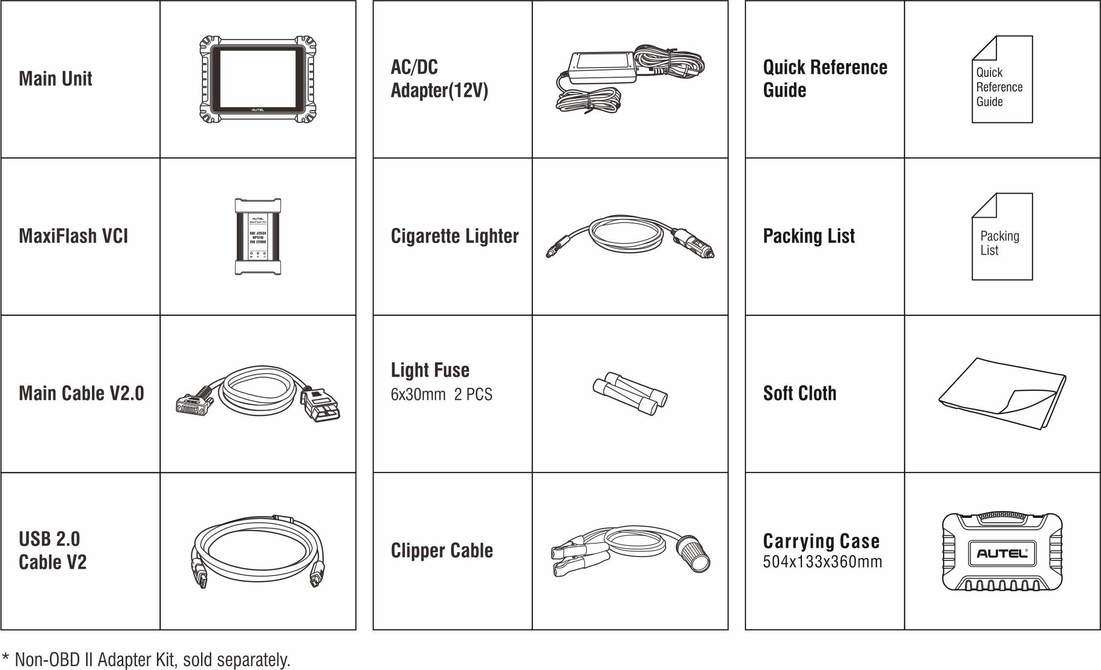 New Autel MaxiSYS MS909 Diagnostic Tablet with MaxiFlash VCI/J2534 coverage for more than 80 US Domestic, Asian and European vehicles, including supercar