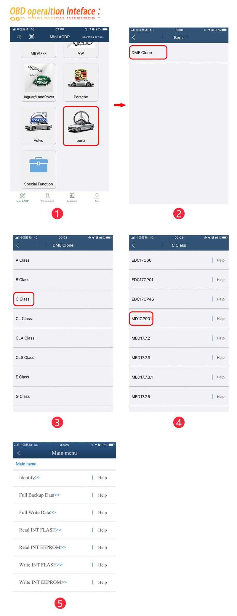 Yanhua ACDP Set Mercedes Bens DME Clone Module 15 support Mercedes X1,X2,X3,X4,X5,X6,X7 DME clone.No need to open DME shell, no need to drill hole on DME