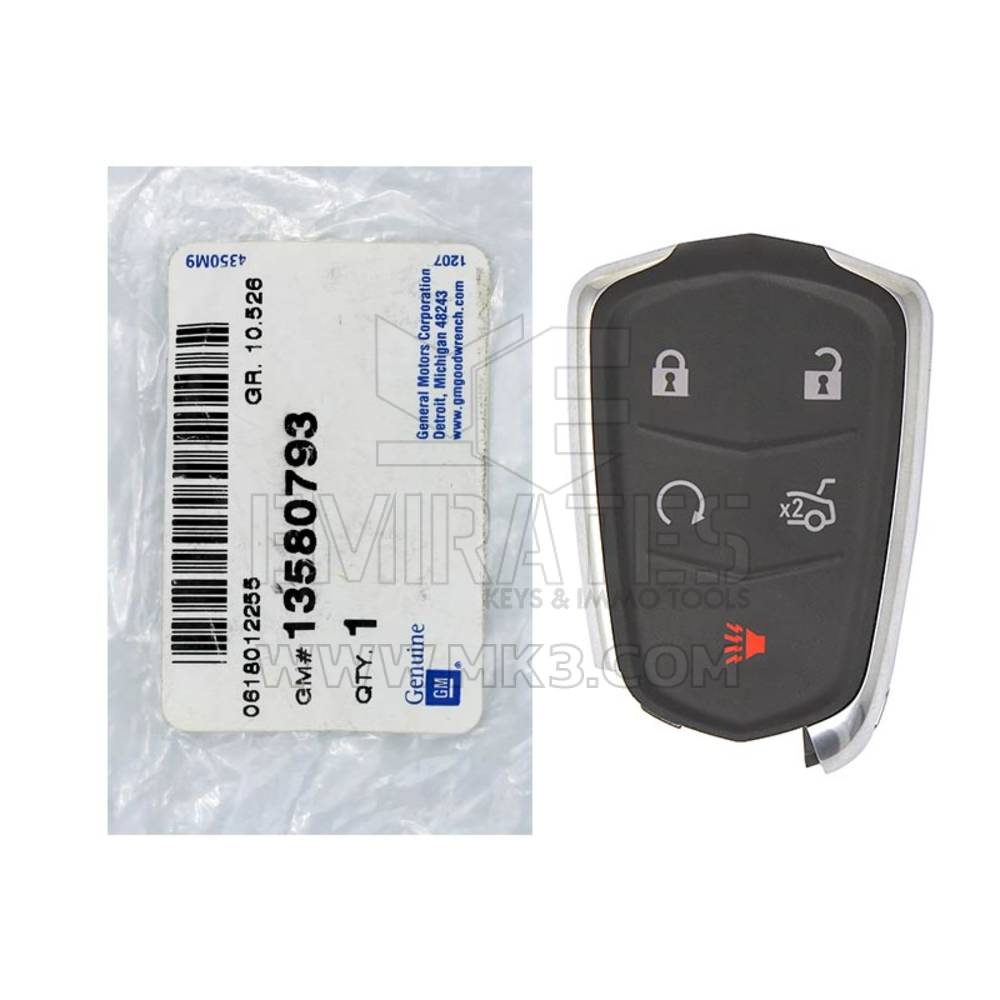 New Cadillac ATS 2015 Genuine / OEM Smart Remote Key 5 Buttons 433MHz OEM Part Number: 13580793 | Emirates Keys