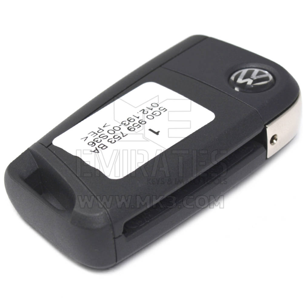 New Volkswagen MQB Genuine / OEM Flip Remote Key 3 Buttons 433MHz OEM Part Number: 5G0959752BA | Emirates Keys