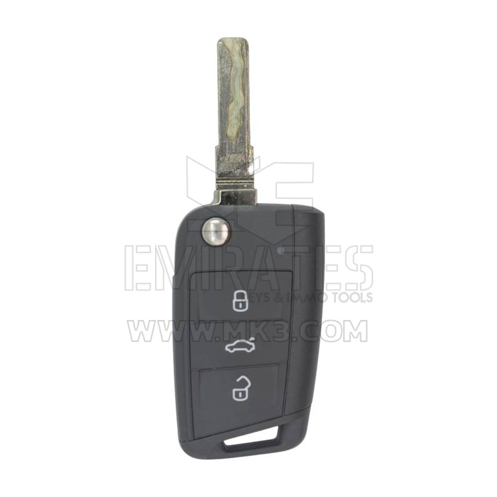 VW MQB BA New Type 2x Flip Remote Key 3 Buttons 433MHz With Lock Set - MK12897 - f-2