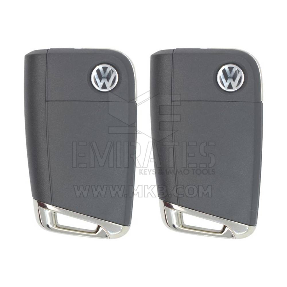 Nouveau Volkswagen MQB BG Nouveau Type Authentique / OEM 2x Clé à distance Flip 3 boutons 433MHz avec jeu de serrures | Clés Emirates