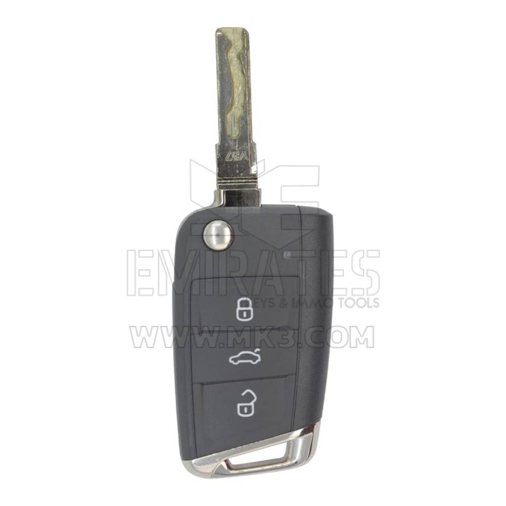 Volkswagen MQB BG New Type Genuine 2x Flip Remote Key 3 Buttons 433MHz With Lock Set - MK12898 - f-2