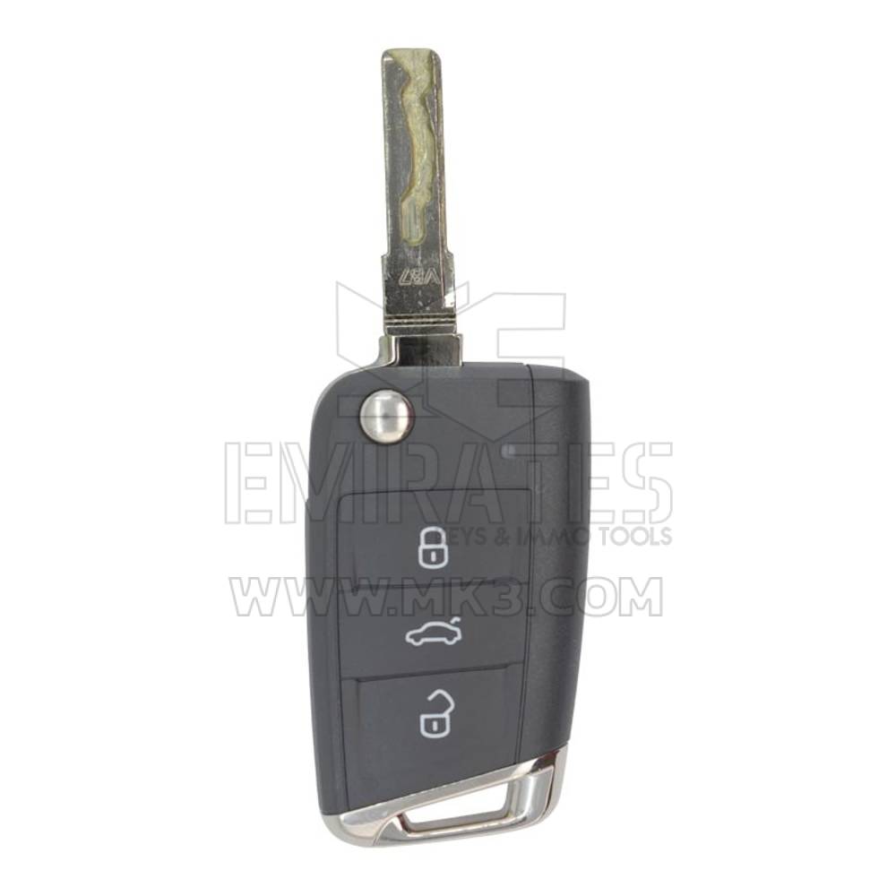 فولكس فاجن MQB BG نوع جديد أصلي 2x Flip Remote Key 3 أزرار 433MHz مع مجموعة القفل - MK12898 - f-2