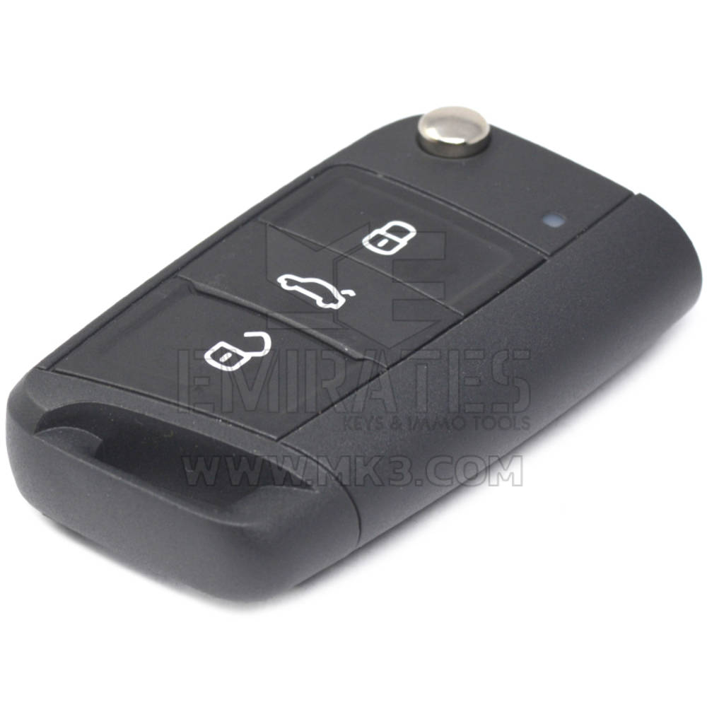 Novo Volkswagen MQB Genuine / OEM Flip Remote Key 3 Buttons 433MHz OEM Part Number: 5G0959752BA | Chaves dos Emirados