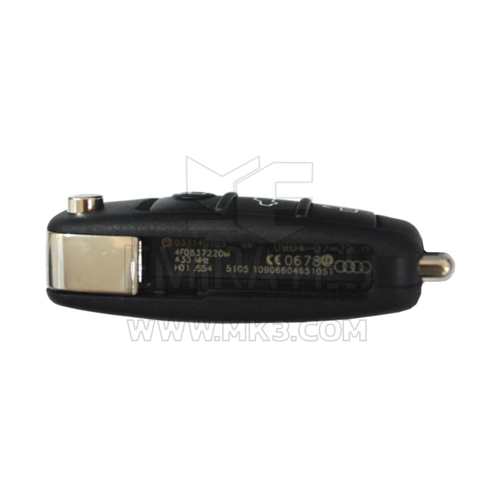 Novo Audi Q7 A6 Original Flip Remote Key 3 Buttons 433MHz Megamos 8E Transponder OEM Part Number: 4F0837220M | Chaves dos Emirados