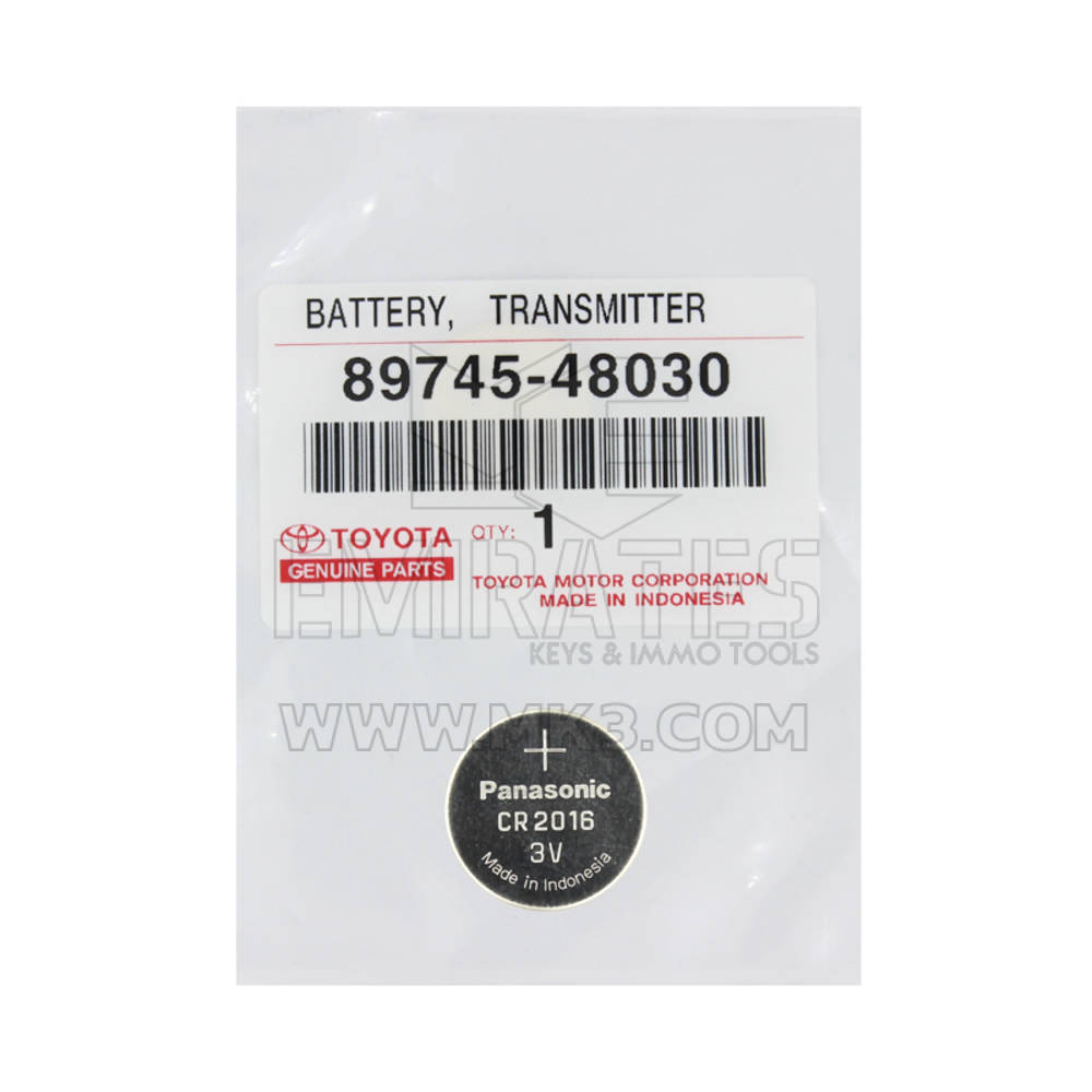 Nuova batteria originale Toyota CR2016 Numero parte OEM: 89745-48030 Numero parte compatibile: 89745-71010 | Chiavi degli Emirati