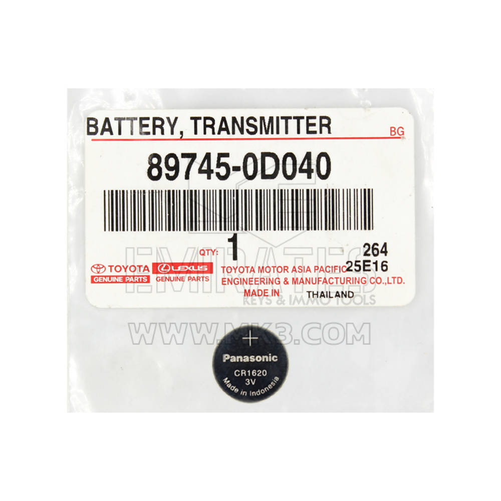 CR1620 Panasonic Lithium coin batteries are often utilized in car key remotes, fitness appliances, watches, and other electronics | Emirates Keys