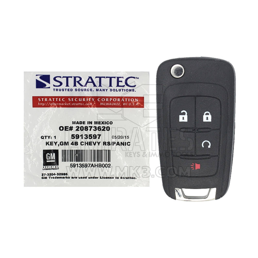 Chevrolet Equinox Sonic 2010-2019 Genuine Flip Remote Key 315MHz 5913597 - MK13891 - f-2