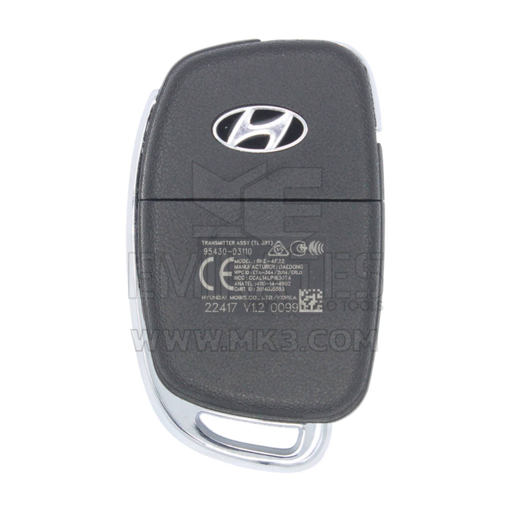 Hyundai Tucson 2016-2018 Original Flip Remote Key 3 Buttons 433MHz 954 - RKE-4F22