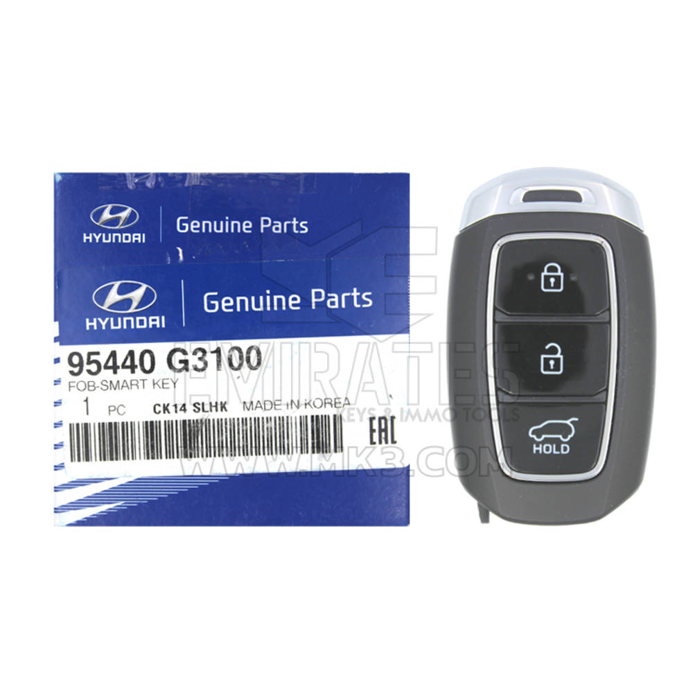 Yepyeni Hyundai i30 2017-2018 Orijinal/OEM Akıllı Uzaktan Anahtar 3 Düğme 433MHz 95440-G3100 95440G3100 / FCCID: SYEC3F0B1608 | Emirates Anahtarları