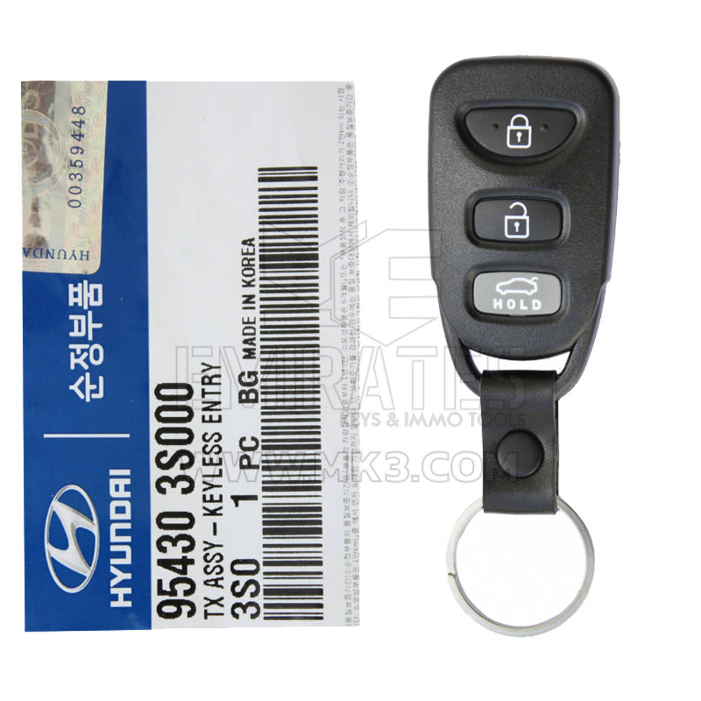 Nuova chiave remota Hyundai Sonata 2011-2013 originale/OEM 4 pulsanti 433 MHz 95430-3S000 954303S000 / FCCID: OKA-NO29 | Chiavi degli Emirati