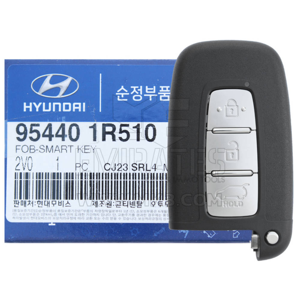 NOVA chave remota inteligente Hyundai Veloster 2011-2017 genuína/OEM 3 botões 433 MHz 95440-1R510 954401R510 / FCCID: SVI-MDFEU03 | Chaves dos Emirados