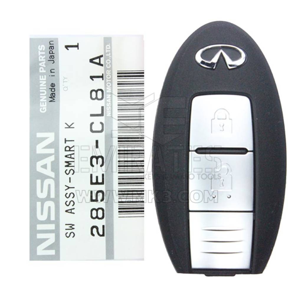 Brand New Infiniti FX35 FX45 2007-2008 Genuine/OEM Smart key 2 Buttons 433MHz 285E3-CL81A 285E3CL81A / FCCID: TWB1G652 | Emirates Keys