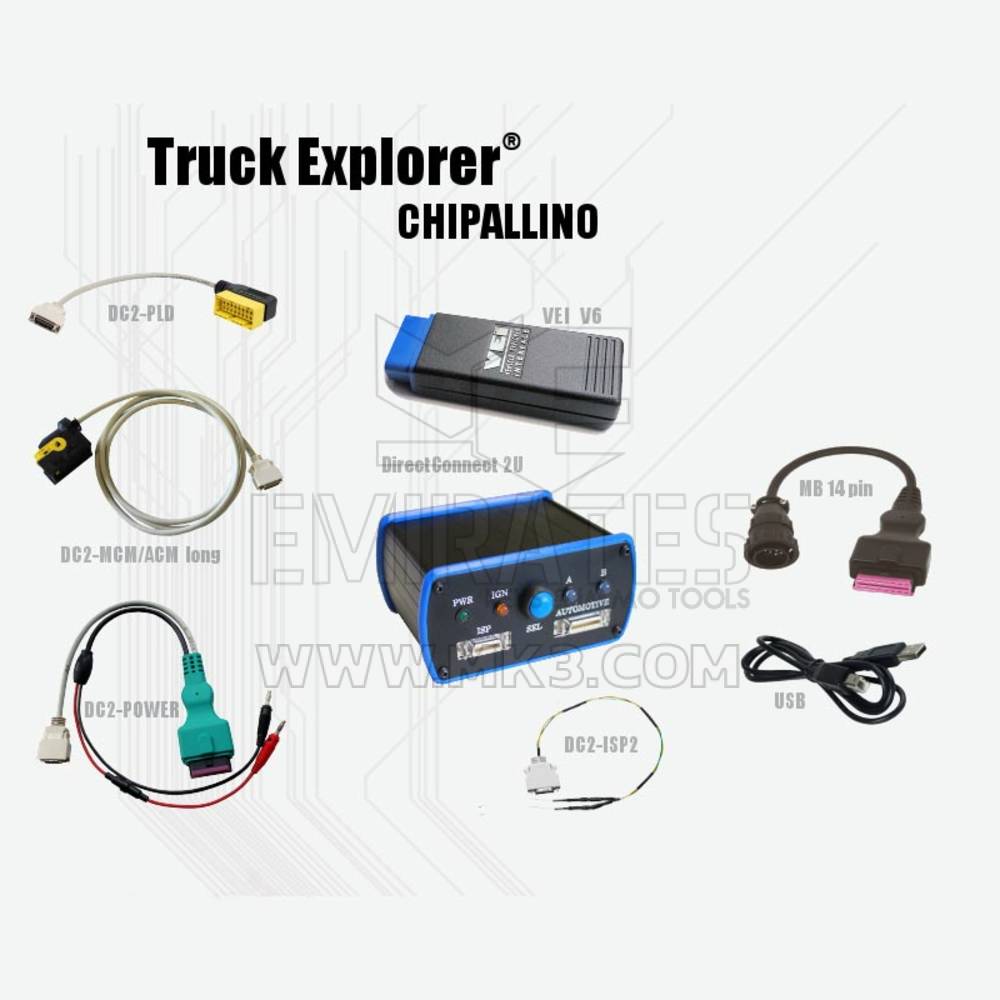 Truck Explorer Chipallino es un kit diseñado para especialistas en chiptuning. Compatible con camiones Mercedes y motores Mercedes con PLD o MCM | Emirates Keys