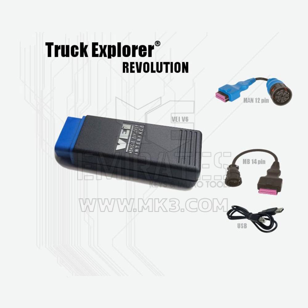 O kit Truck Explorer Revolution é melhor para os especialistas que estão começando a trabalhar com caminhões. Tem funções populares para trabalhar sobre OBD | Chaves dos Emirados