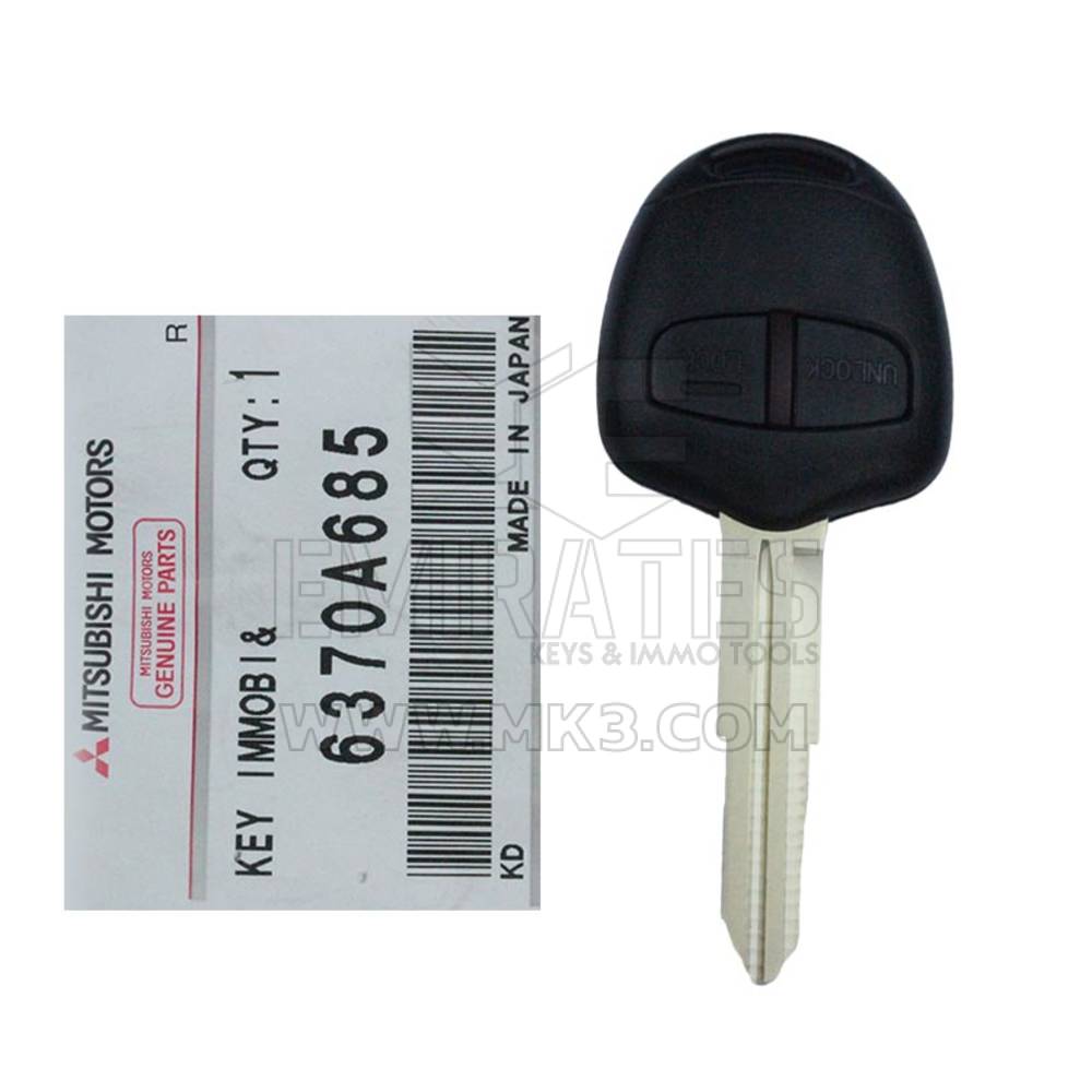 Novo Mitsubishi Pajero 2007-2012 Genuine/OEM Head Remote Key 2 Buttons 433MHz Número da peça do fabricante: 6370A685 / FCCID: G8D-571M-A | Chaves dos Emirados