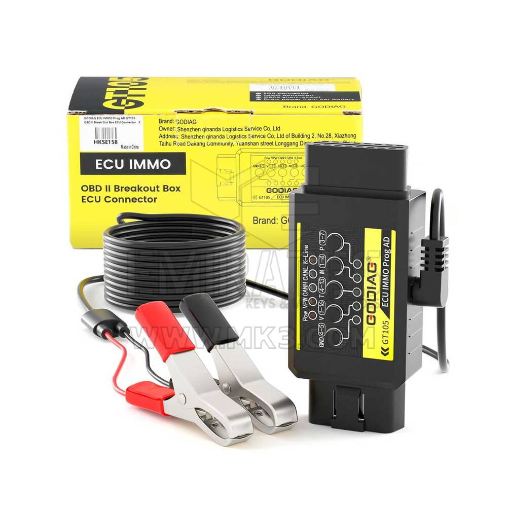 GODIAG ECU IMMO Prog AD GT105 OBD II Çıkış Kutusu ECU Konnektörü