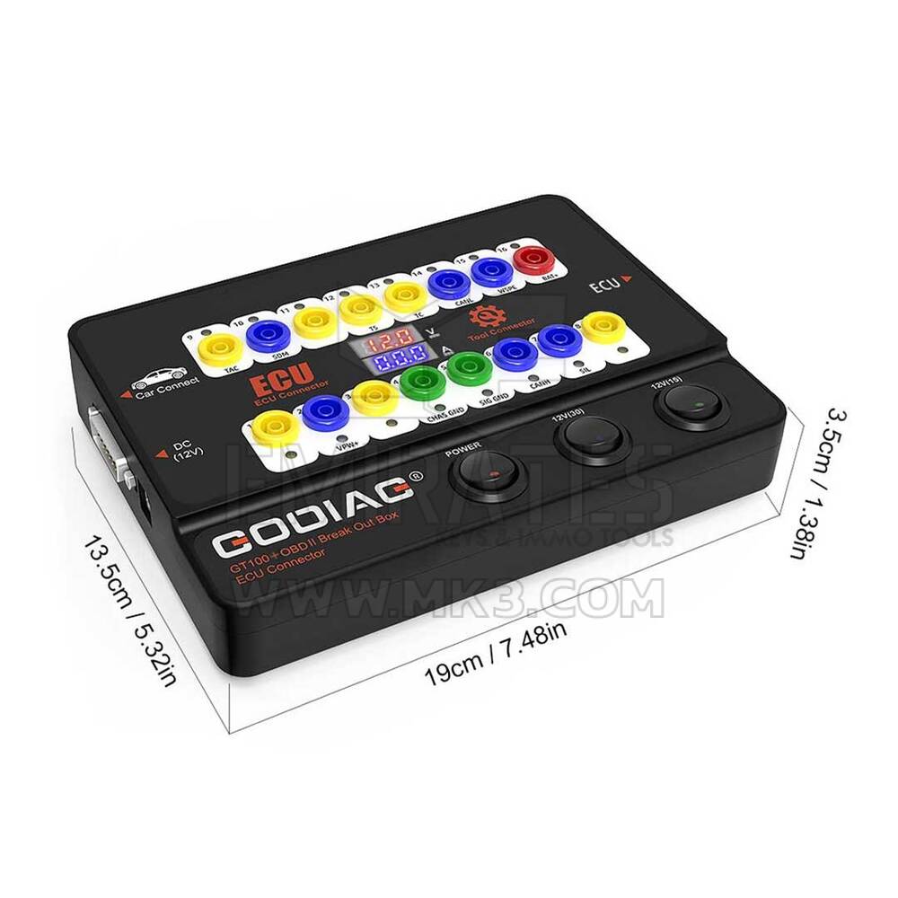 Nova GODIAG GT100 + Ferramentas Automáticas de Nova Geração OBD II Break Out Box Conector ECU com Display Eletrônico de Corrente | Chaves dos Emirados