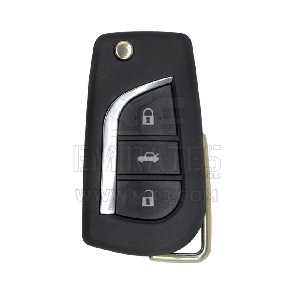 Toyota Corolla Flip Remote Key Shell 3 botões tipo grande de suporte de bateria