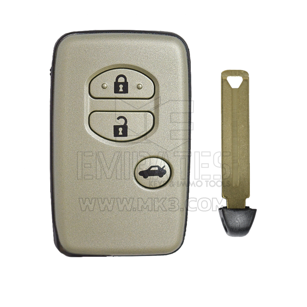 Coque de clé télécommande intelligente Toyota Prado, 3 boutons, couleur argent, haute qualité, meilleur prix, nouveau marché secondaire | Clés des Émirats