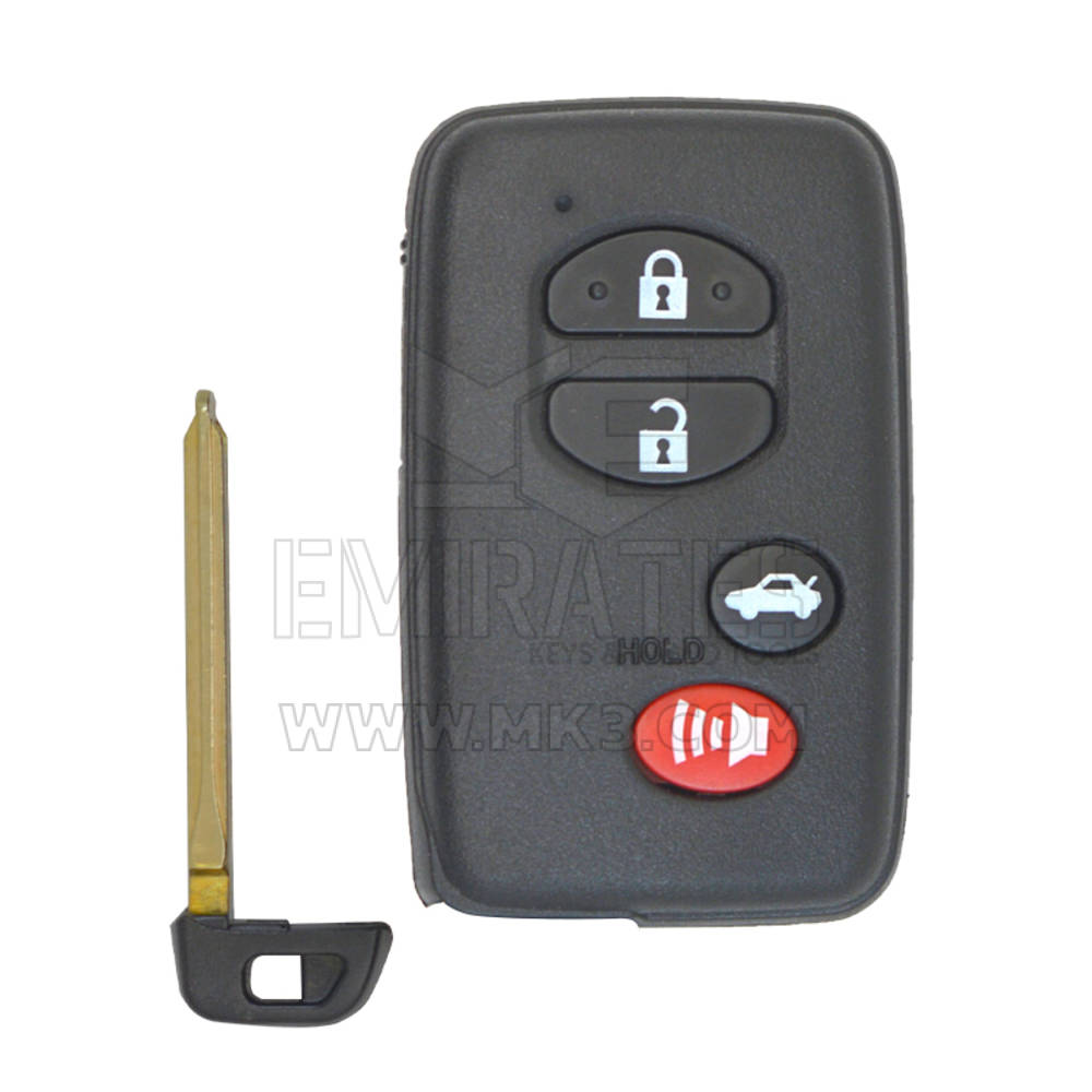 Nuevo mercado de accesorios Toyota Smart Key Remote Shell 4 botones tipo sedán negro alta calidad mejor precio | Cayos de los Emiratos