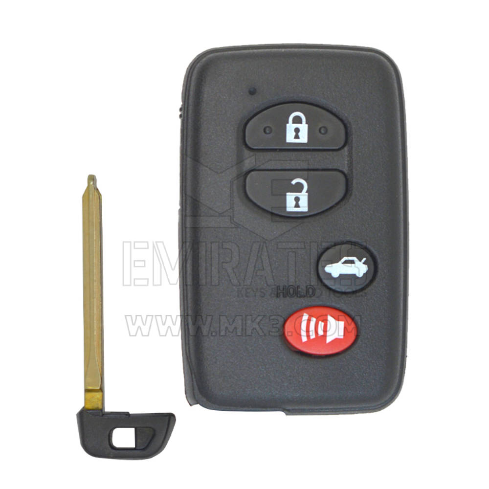 Novo mercado de reposição Toyota Smart Key Remote Shell 4 botões preto tipo sedan alta qualidade melhor preço | Chaves dos Emirados