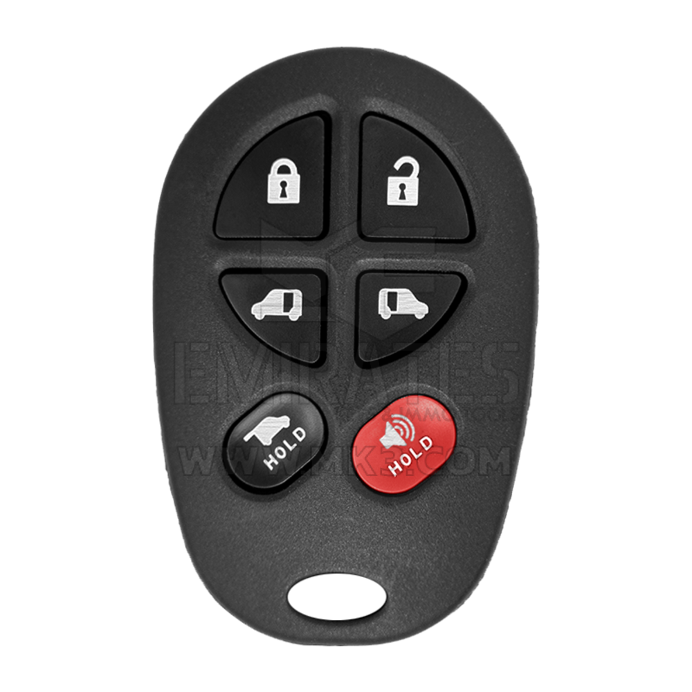Coque de clé télécommande Toyota Sienna 5+1 boutons
