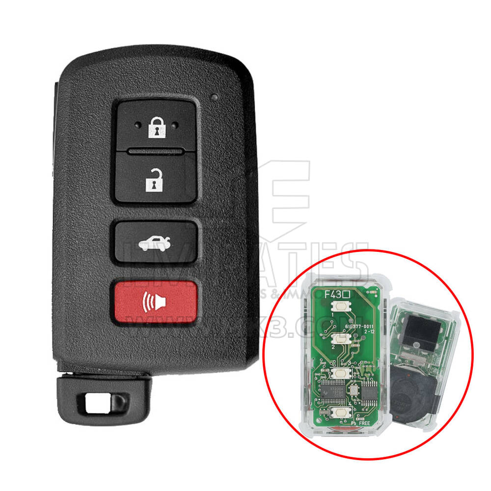 Toyota Camry Corolla 2014 GCC Smart Remote Key Shell 3+1 pulsante