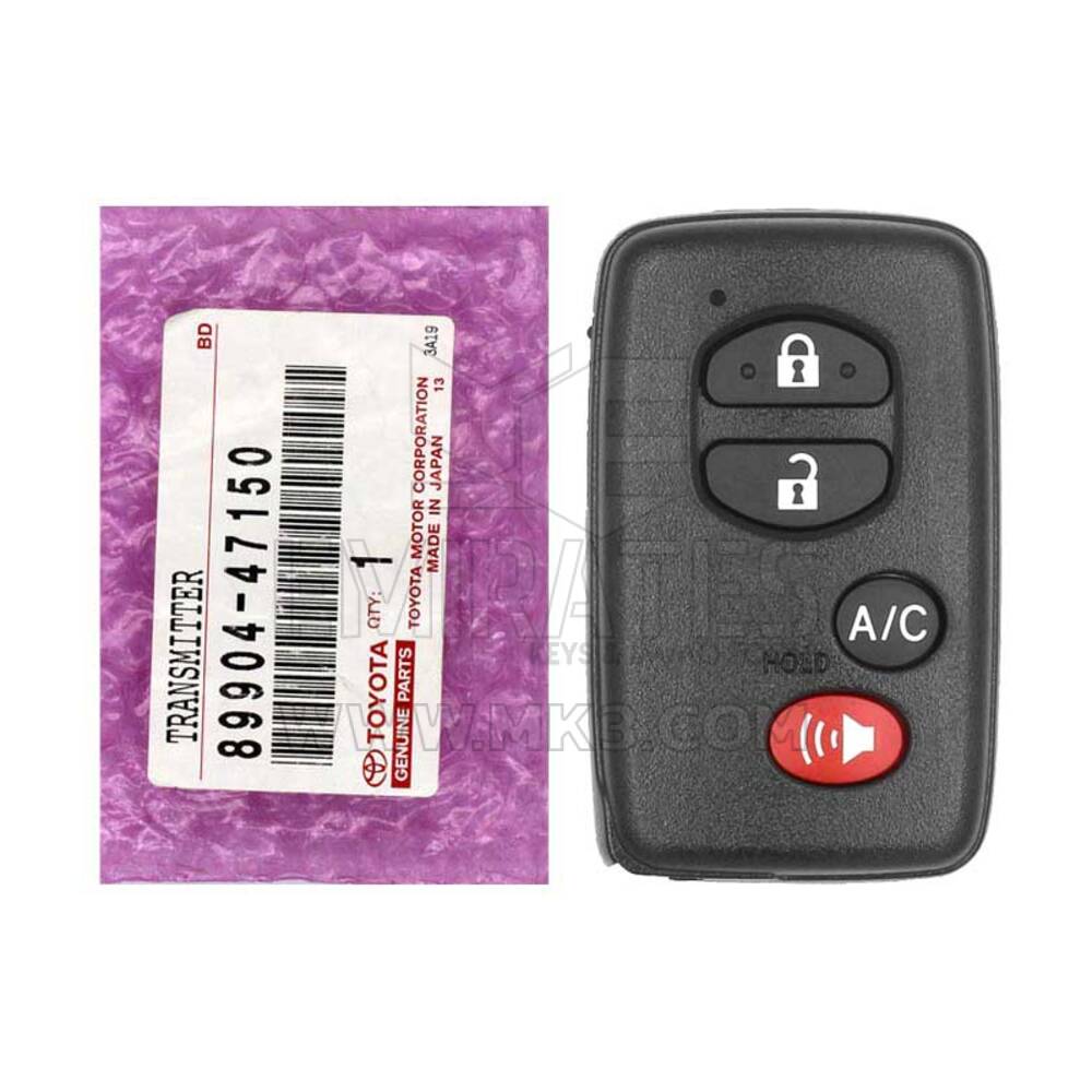 NOVO Toyota Prius 2010-2015 Genuine/OEM Smart Remote Key 4 Buttons 315MHz 89904-47150 8990447150 / FCCID: HYQ14ACX | Chaves dos Emirados