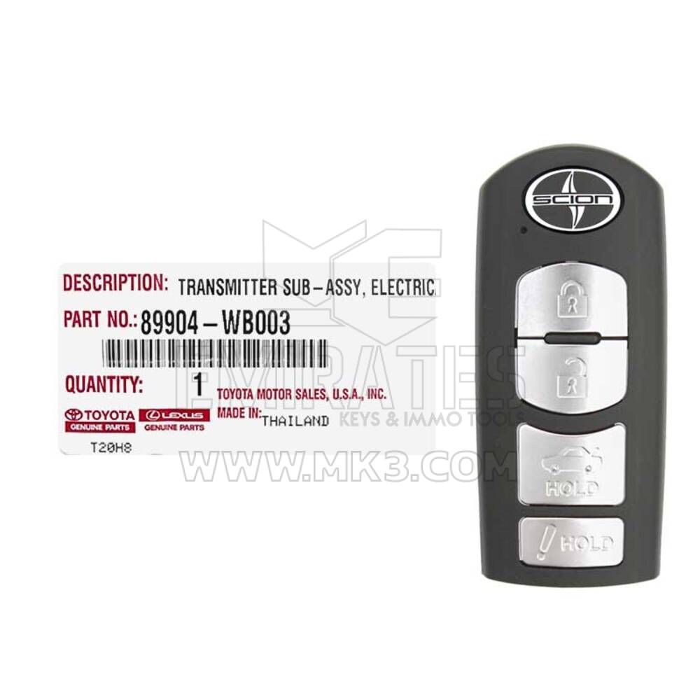 YENİ Toyota Scion 2017 Orijinal/OEM Akıllı Uzaktan Anahtar 4 Düğme 315MHz 89904-WB003 89904WB003 / FCCID : WAZSKE13D01 | Emirates Anahtarları