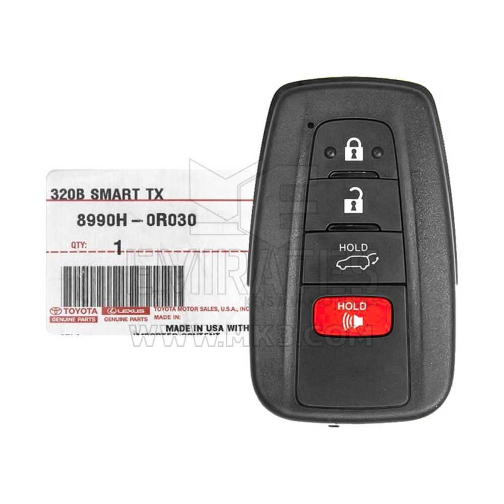 Nova chave remota Toyota Rav4 2019-2023 genuína/OEM inteligente 4 botões 315 MHz 8990H-42030 / 8990H-42040 / 8990H-0R040 / 8990H-0R220 - FCCID: HYQ14FBC | Chaves dos Emirados