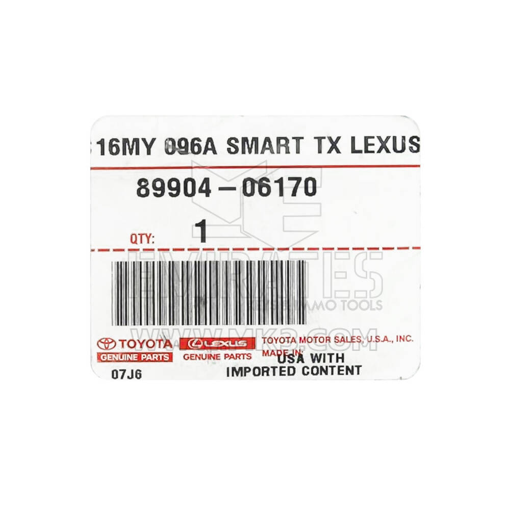 YENİ Lexus GS ES 2013-2017 Orijinal/OEM Uzak Anahtar 4 Düğme 315MHz OEM Parça Numarası: 89904-06170 / 8990406170 / FCCID: HYQ14FBA | Emirates Anahtarları