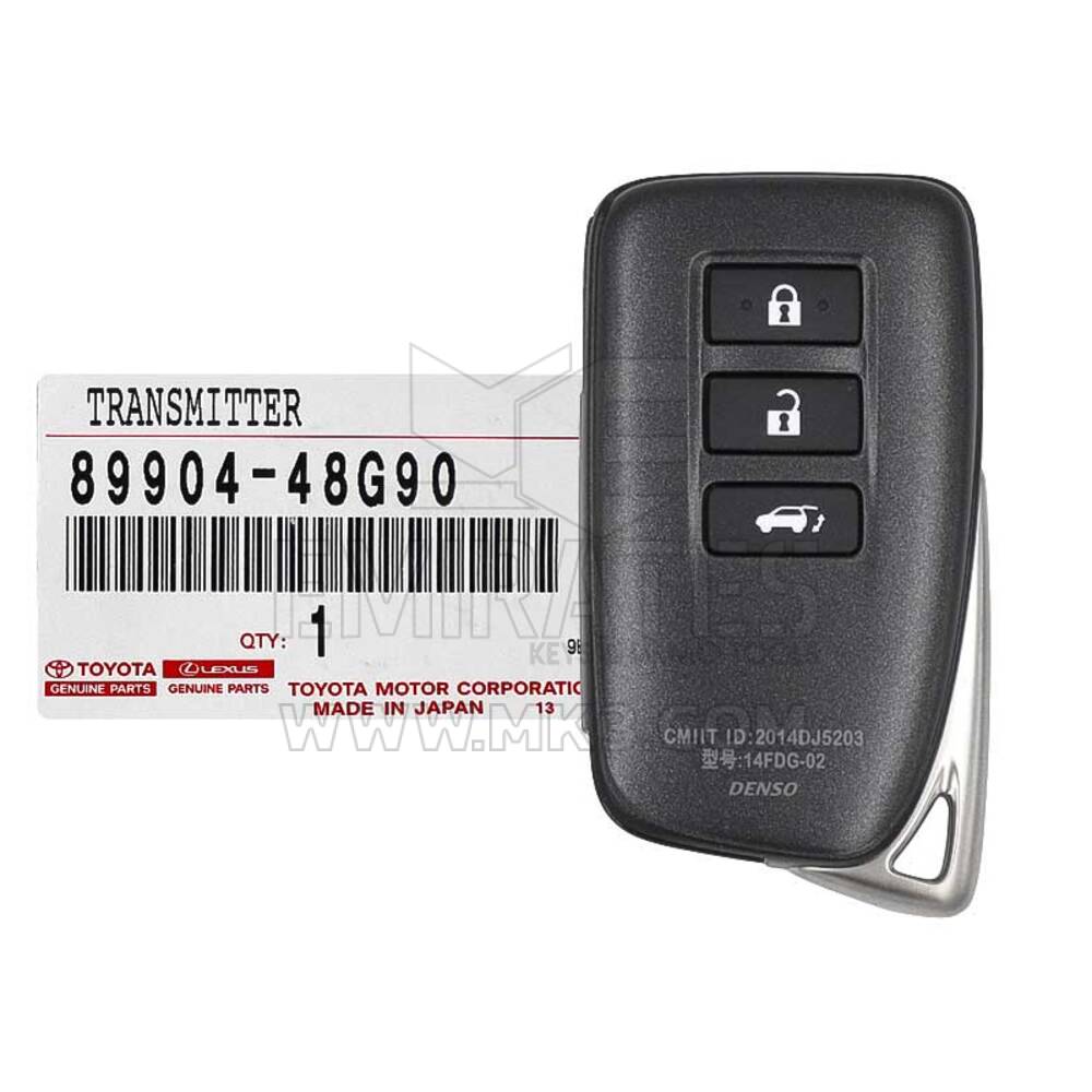 NEW Lexus RX 2016-2020 Genuine/OEM Smart Remote Key 3 Buttons 315MHz Manufacturer Part Number: 89904-48G90 8990448G90 / FCCID: 14FDG-02 | Emirates Keys