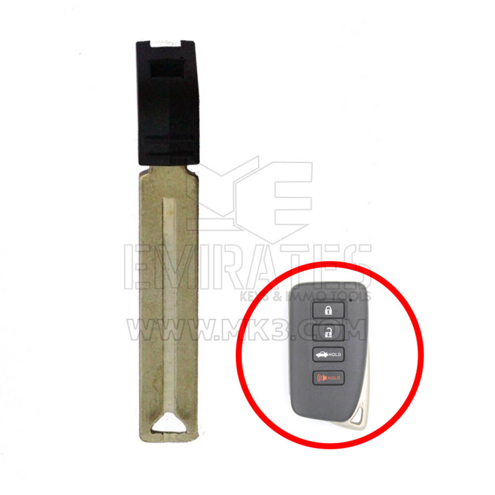 Lexus 2013 Smart Remote Emergency Key Blade Compatible Part Number: 69515-30380